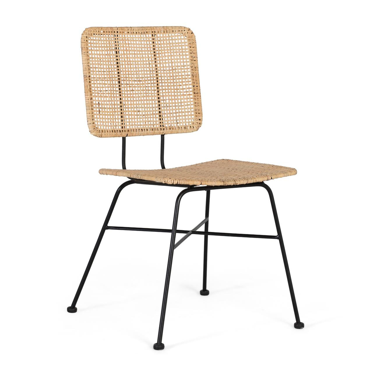 Silla de Rattan Natural 45 Cm Estilo Mediterráneo