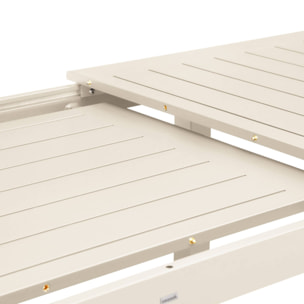 Table de jardin beige SEATTLE extensible aluminium. 6 places. 155 / 218.5 x 89 x 75 cm