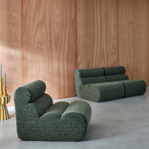 Chauffeuse tissu effet alpaca 1 place (lot de 3) NOVA