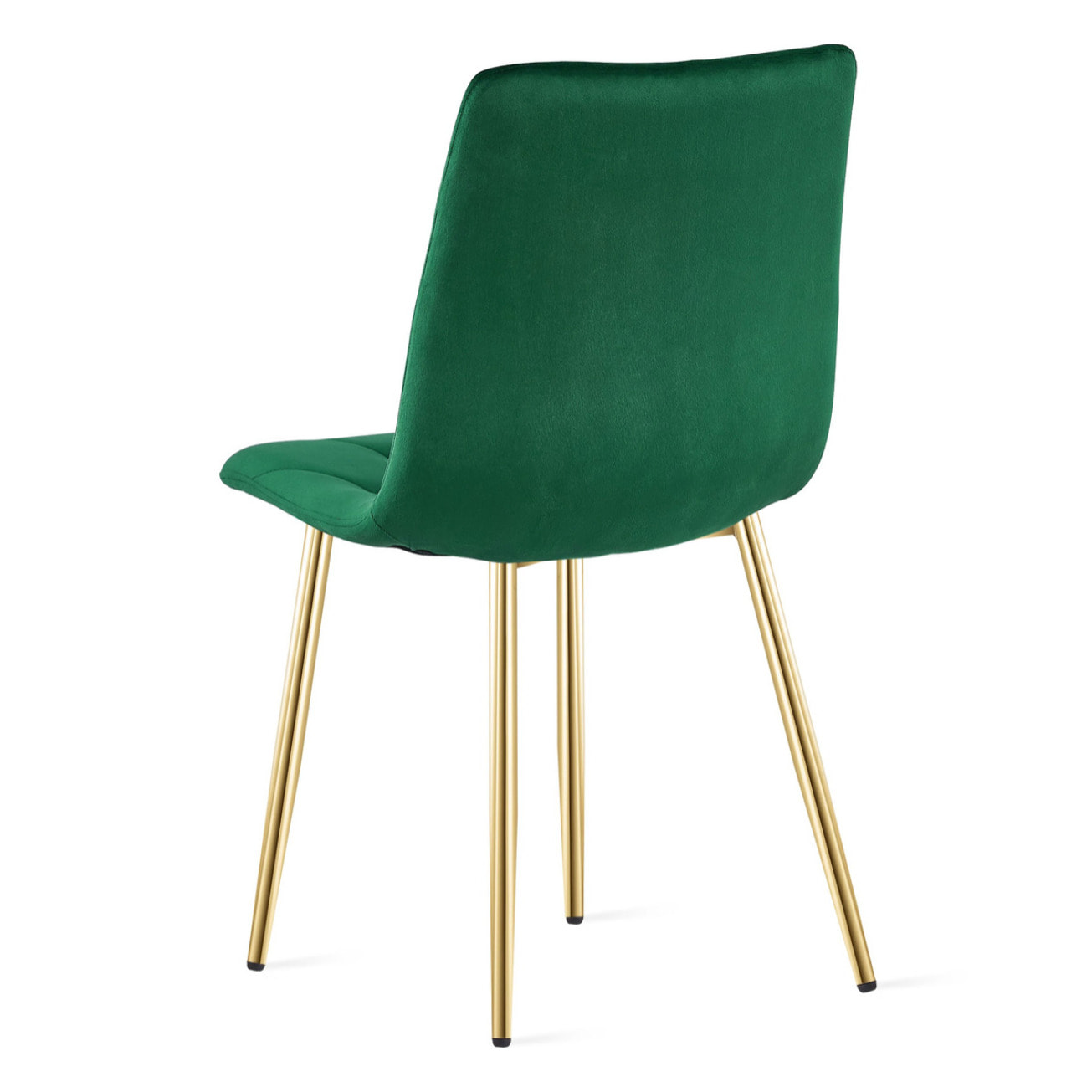 Set di 2 sedie Libra in velluto verde smeraldo e gambe oro
