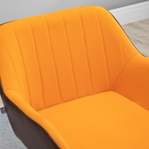 Butaca de Salón Sillón de Salón Tapizado en Cuero Sintético y Terciopelo con Reposabrazos Patas Doradas y Marco de Acero Butaca para Dormitorio Sala de Estar Carga 120 kg Amarillo