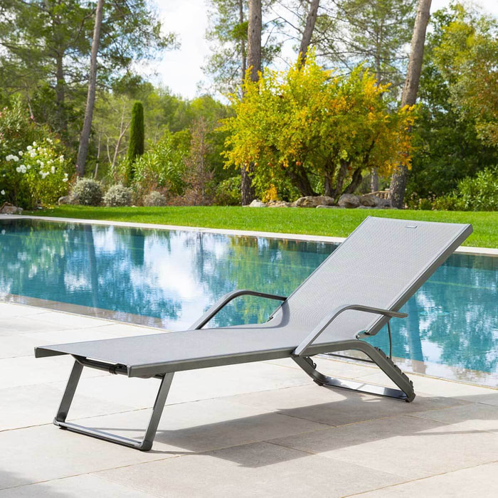 Transat "Bayamo" ardoise & graphite en aluminium traité époxy