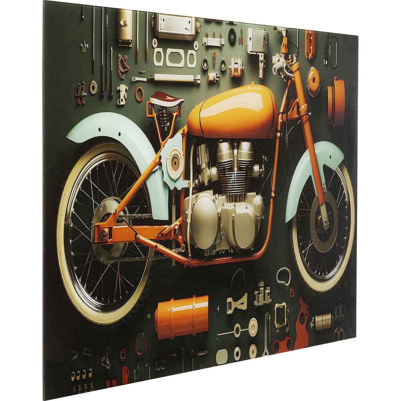 Tableau en verre garage moto 80x60cm Kare Design