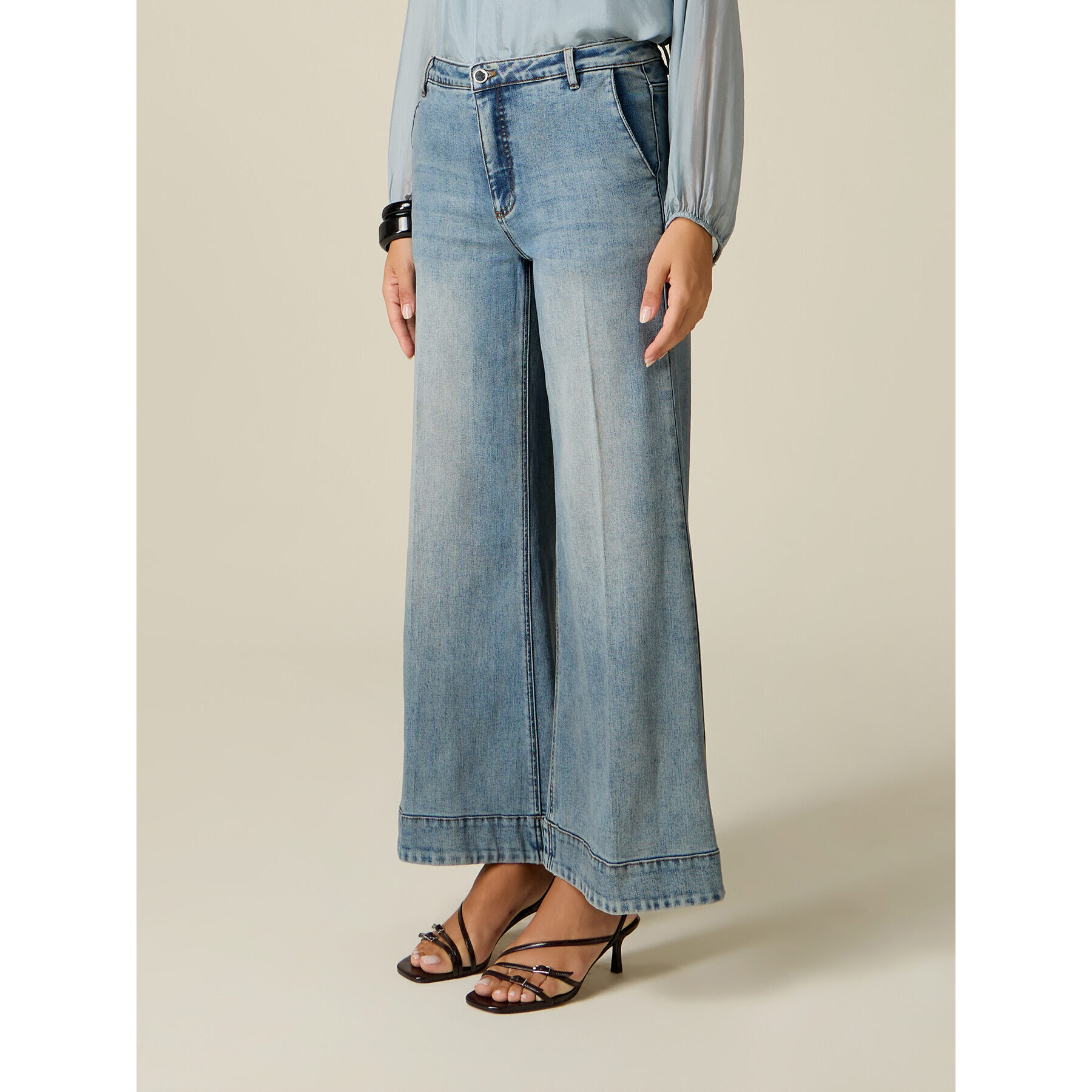 Oltre - Jeans wide leg - Azzurro