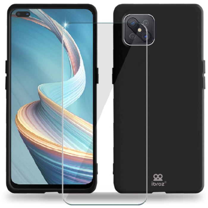 Coque IBROZ Oppo Reno 4Z Coque noir + Verre trempé