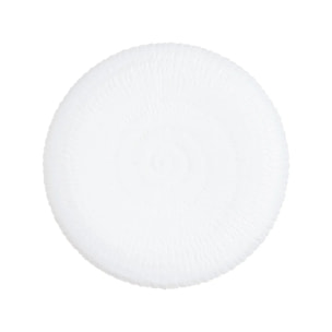 6 assiettes plates blanches 26cm Ammonite - Luminarc - Verre opale extra résistant