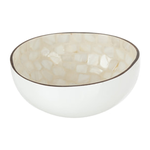 J-Line bol Demi Noix De Coco Boule Nuye - bambou - blanc