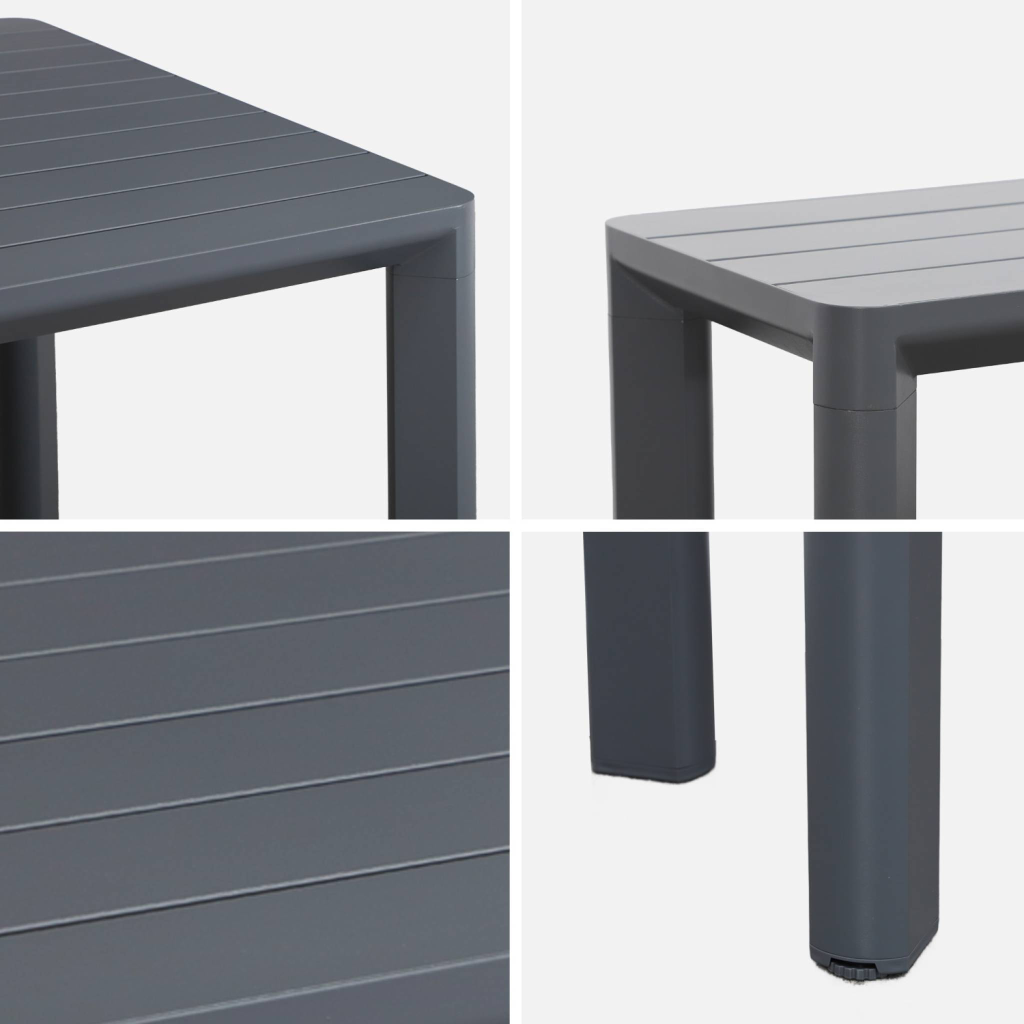 Table de jardin aluminium + 2 bancs SACRAMENTO + MADISON