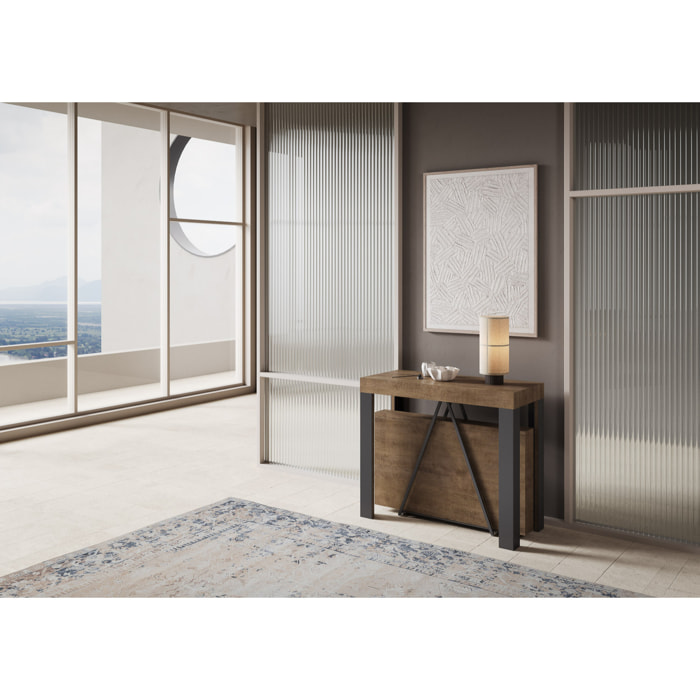 Consola extensible 90x40/196 cm Tarax Small nogal estructura antracita