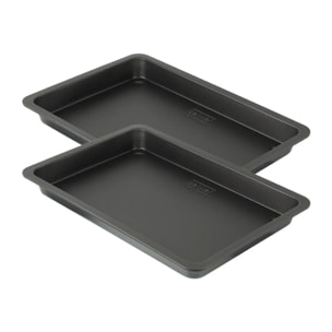 Ensemble de 2 Plaques de four rectangulaire 42 x 29 cm Zenker Black Metallic