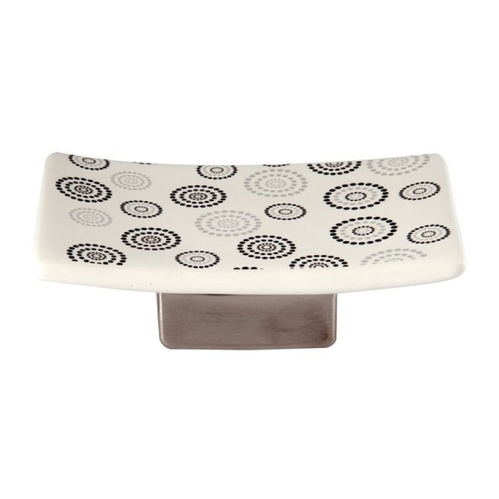 Porte Savon Céramique DOTS Gris & Blanc MSV