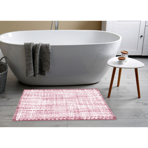 Tappeto Bagno Doccia Antiscivolo Super Assorbente Modello Plot Rosa