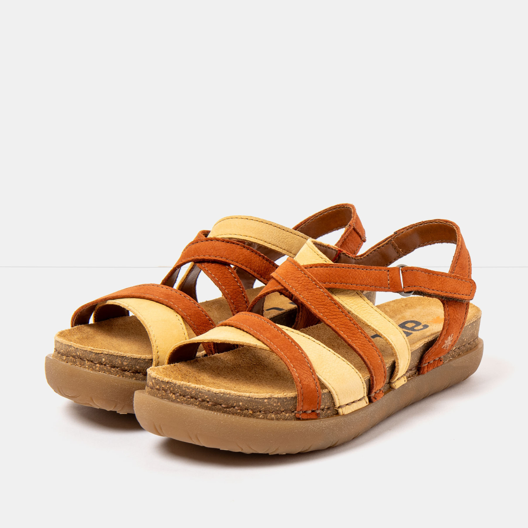 Sandalias 1714 MULTI DARK ORANGE-HONEY /RHODES color Dark orange-honey