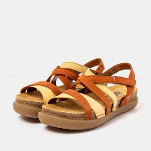 Sandalias 1714 MULTI DARK ORANGE-HONEY /RHODES color Dark orange-honey