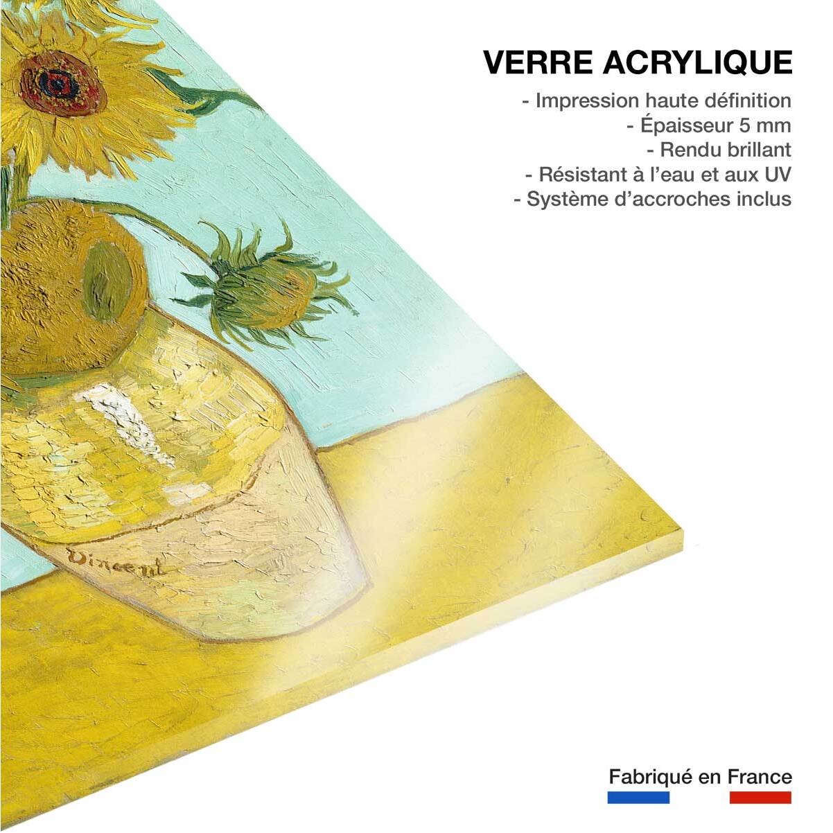 Tableau célèbre Van Gogh Les Tournesols Tableau plexiglas
