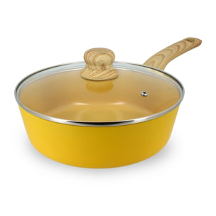 Sauteuse en revêtement céramique 24cm jaune - tous feux COLORAMA