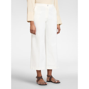Elena Mirò - Pantalones cropped de gabardina - Blanco