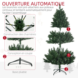 Sapin de Noël artificiel Ø 85 x 120H cm 305 branches épines imitation Nordmann grand réalisme vert