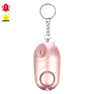 Allarme SOS personale con luce LED brillante e suono di 130dB. 3 batterie LR44 incluse e attivazione rapida tirando l'anello.