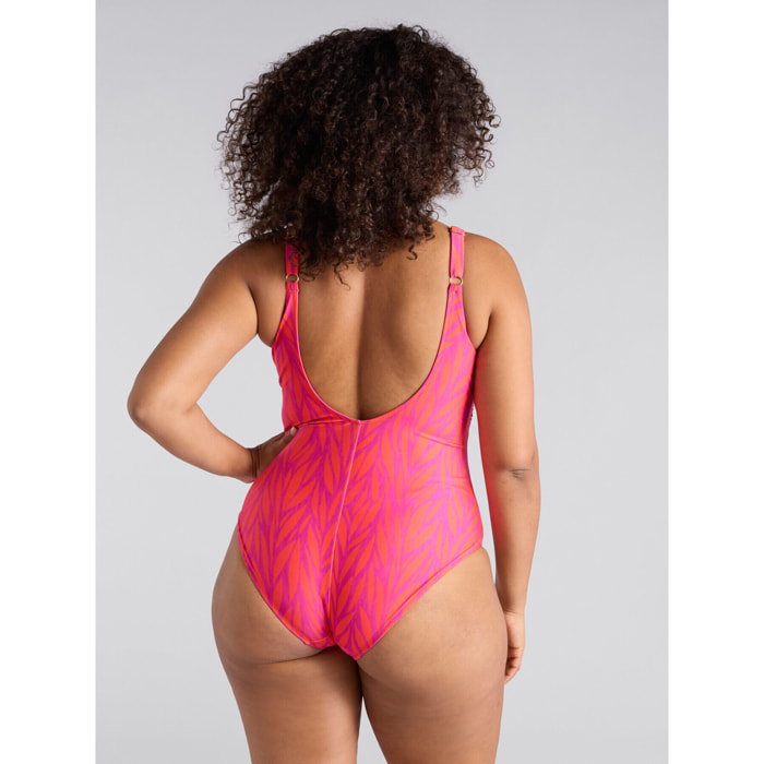 Fiorella Rubino - Bañador de una pieza con detalle de anilla. - Fuchsia