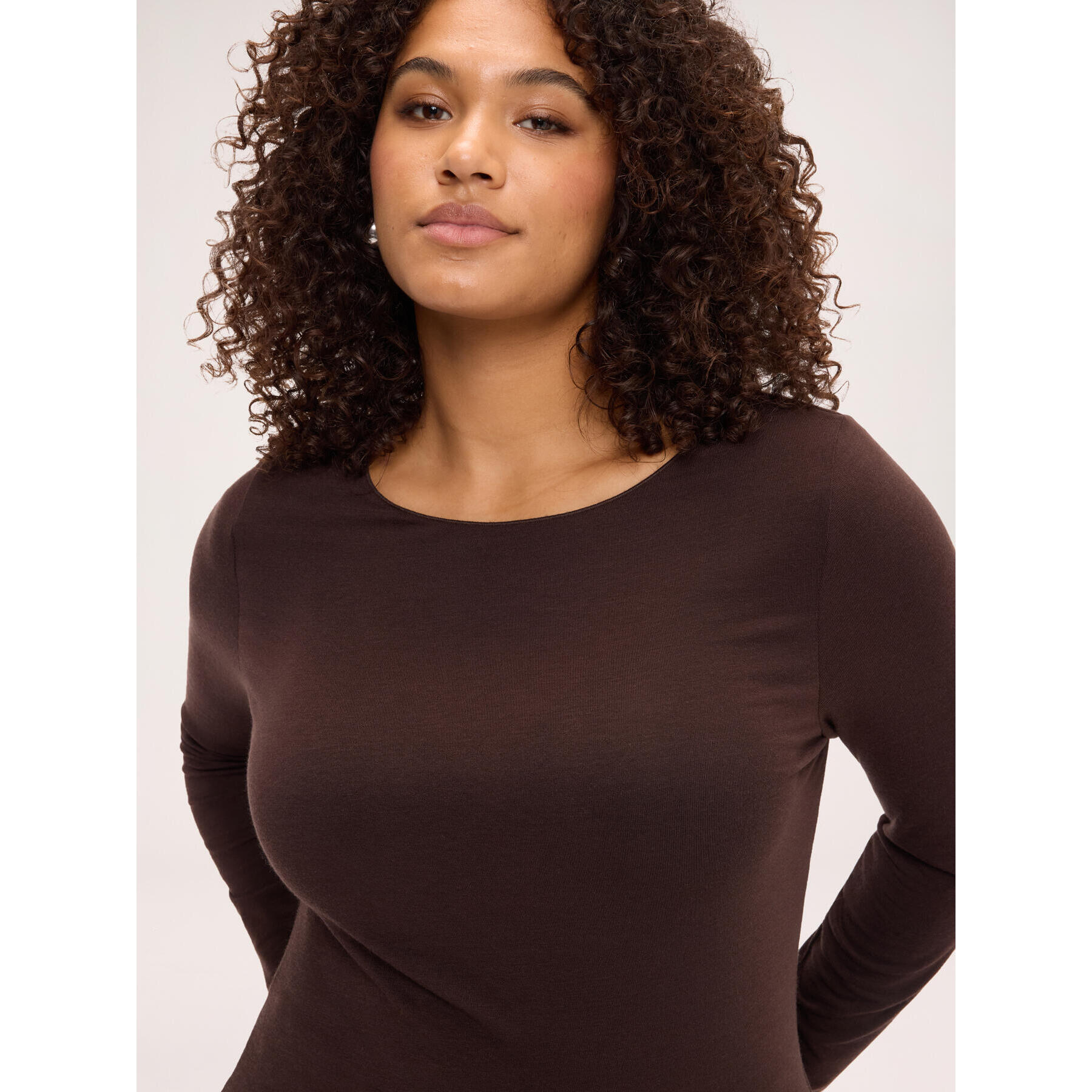 Fiorella Rubino - Maglia second skin in misto cashmere - Marrone