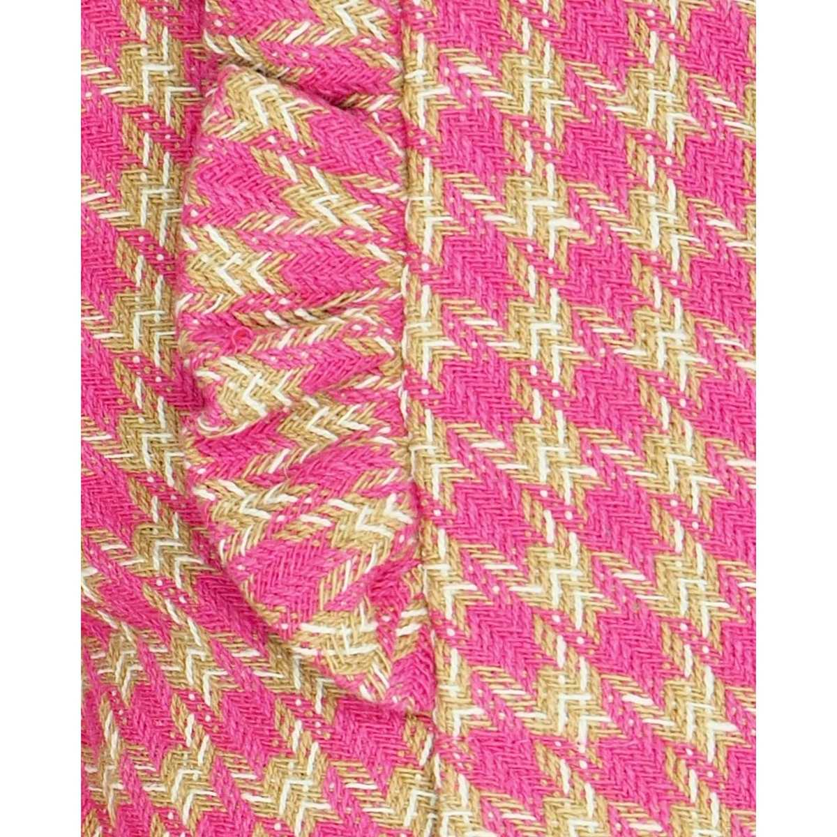 Vestido pata de gallo fucsia y camel