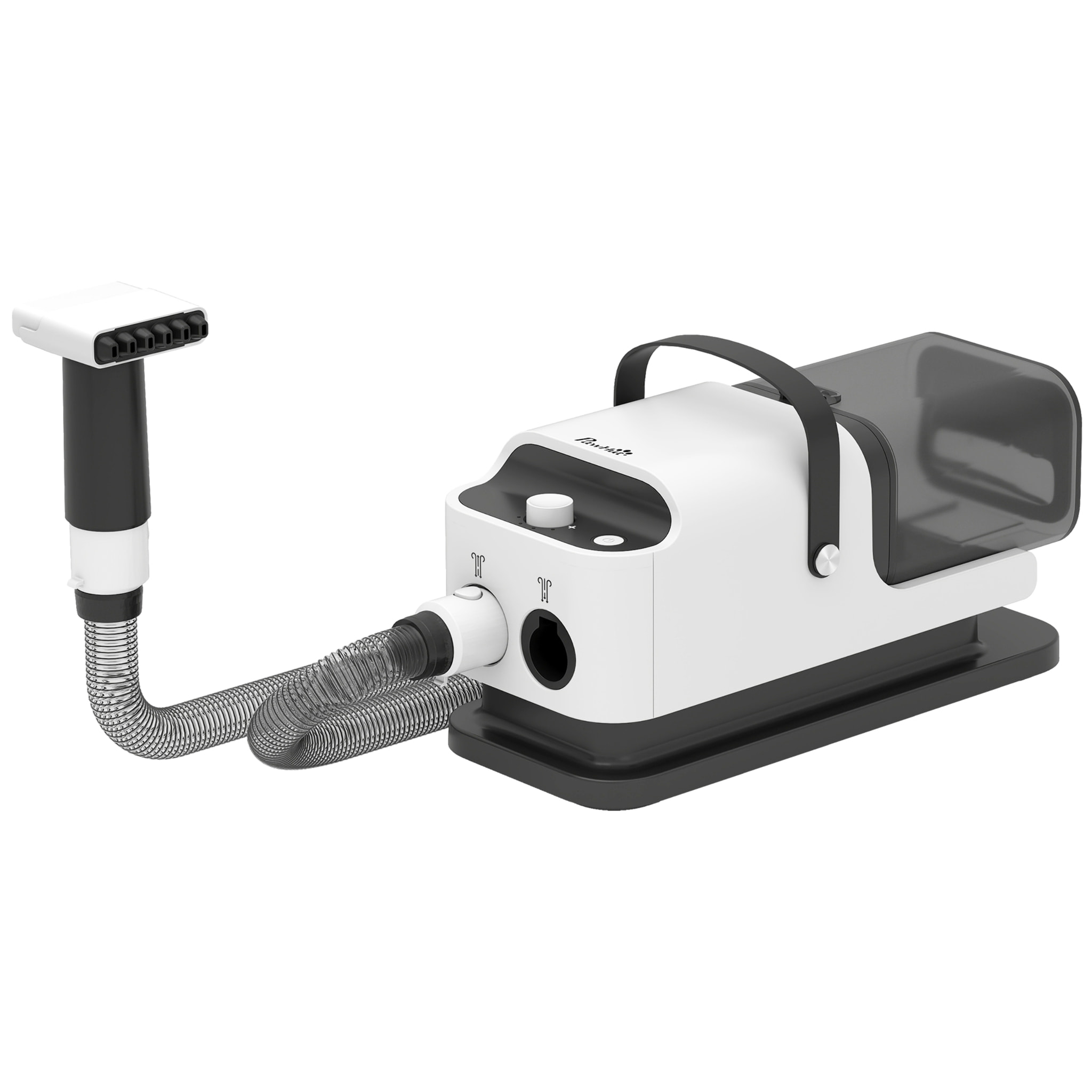 Station de toilettage chien 600W 3 en 1 - séchoir, tondeuse, aspirateur - noir blanc