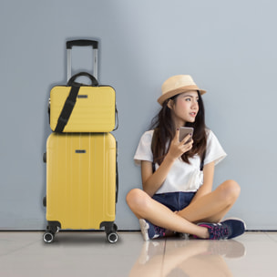 Juego De Trolley Cabina Y Neceser Itaca Havel Amarillo