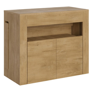 Consolle allungabile 90x42/302 cm Evolve Quercia Natura allunghe interne con panca inferiore