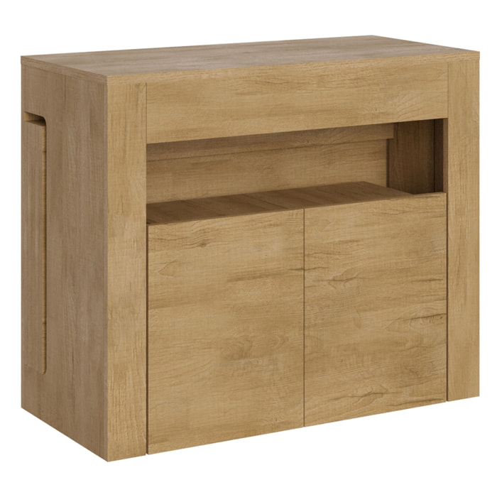 Consolle allungabile 90x42/302 cm Evolve Quercia Natura allunghe interne con panca inferiore