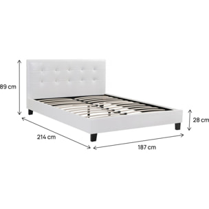 Lit double en pvc "Julia" - 180 x 200 - Blanc