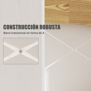 Escritorio, 110x50x102,6 cm, Mesa de Escritorio, Mesa de Ordenador con 2 Compartimentos Abiertos y Estante, Fácil de Montar, para Casa, Oficina, Dormitorio, Estudio, Blanco y Madera Natural