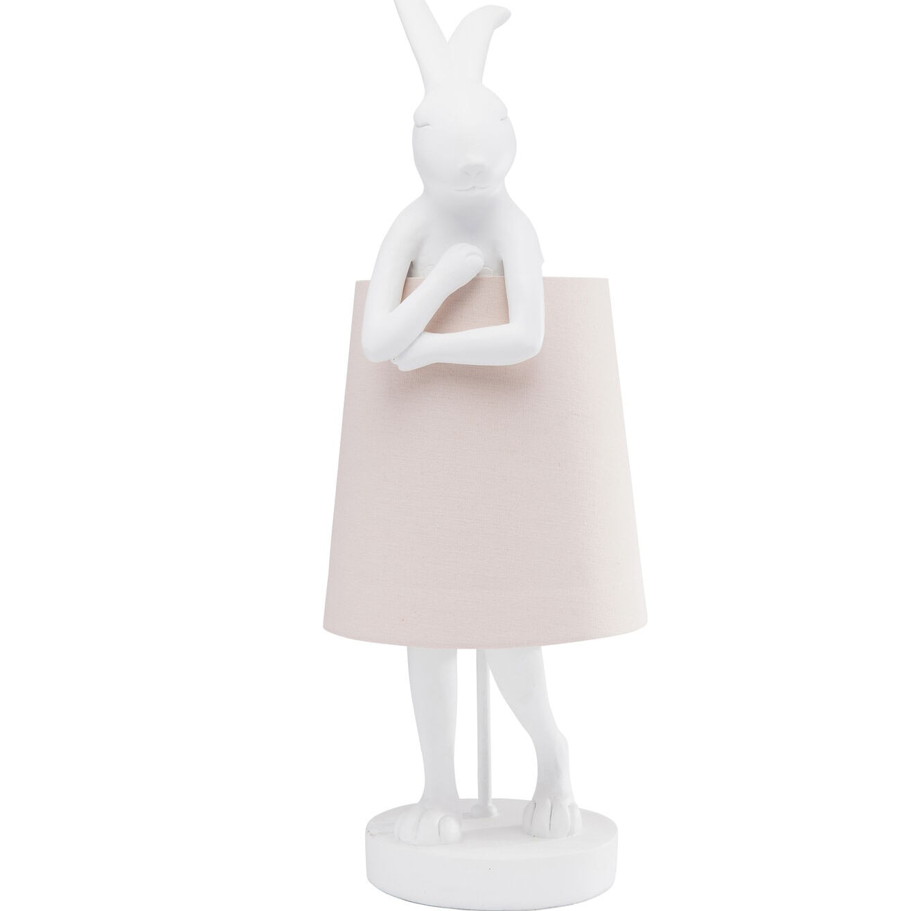 Lampe Animal lapin blanche et rose 50cm Kare Design