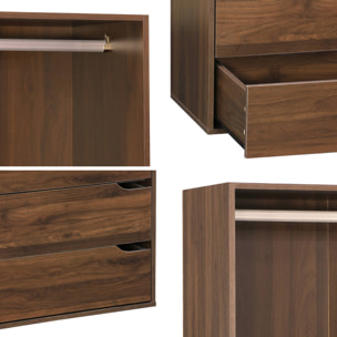 Module dressing décor bois 4 tiroirs 1 penderie NEPAL