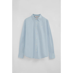 Pack mujer de dos camisas en blanco y azul claro con corte slim y bordado Rigby Go