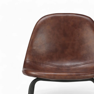 Pack 4 chaises pour îlot central marron et gris/noir 65 cm - Henrik