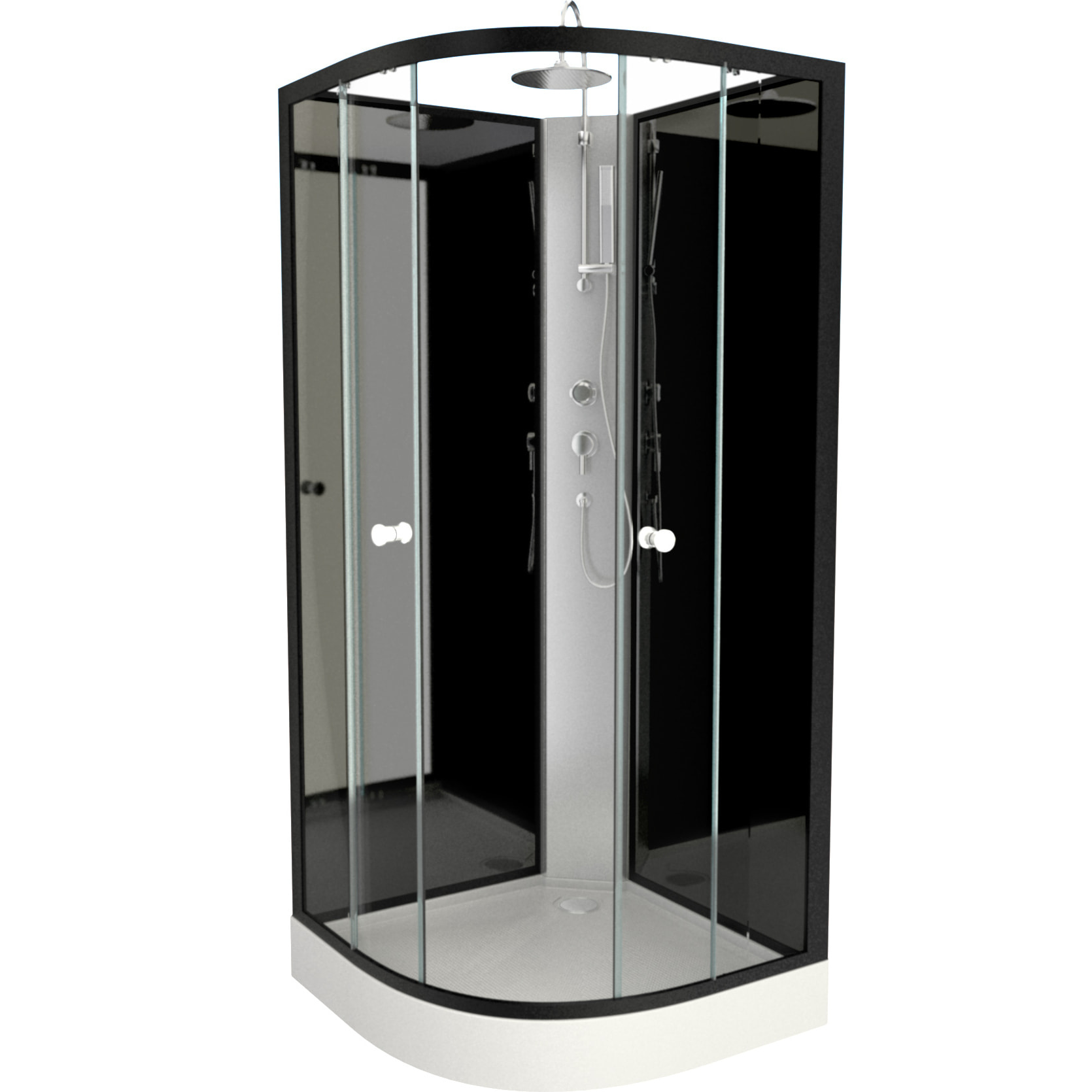 Cabine de douche 1/4 de cercle 85x85x225cm - NEBULA