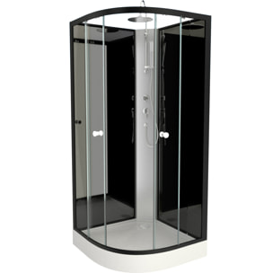 Cabine de douche 1/4 de cercle 85x85x225cm - NEBULA