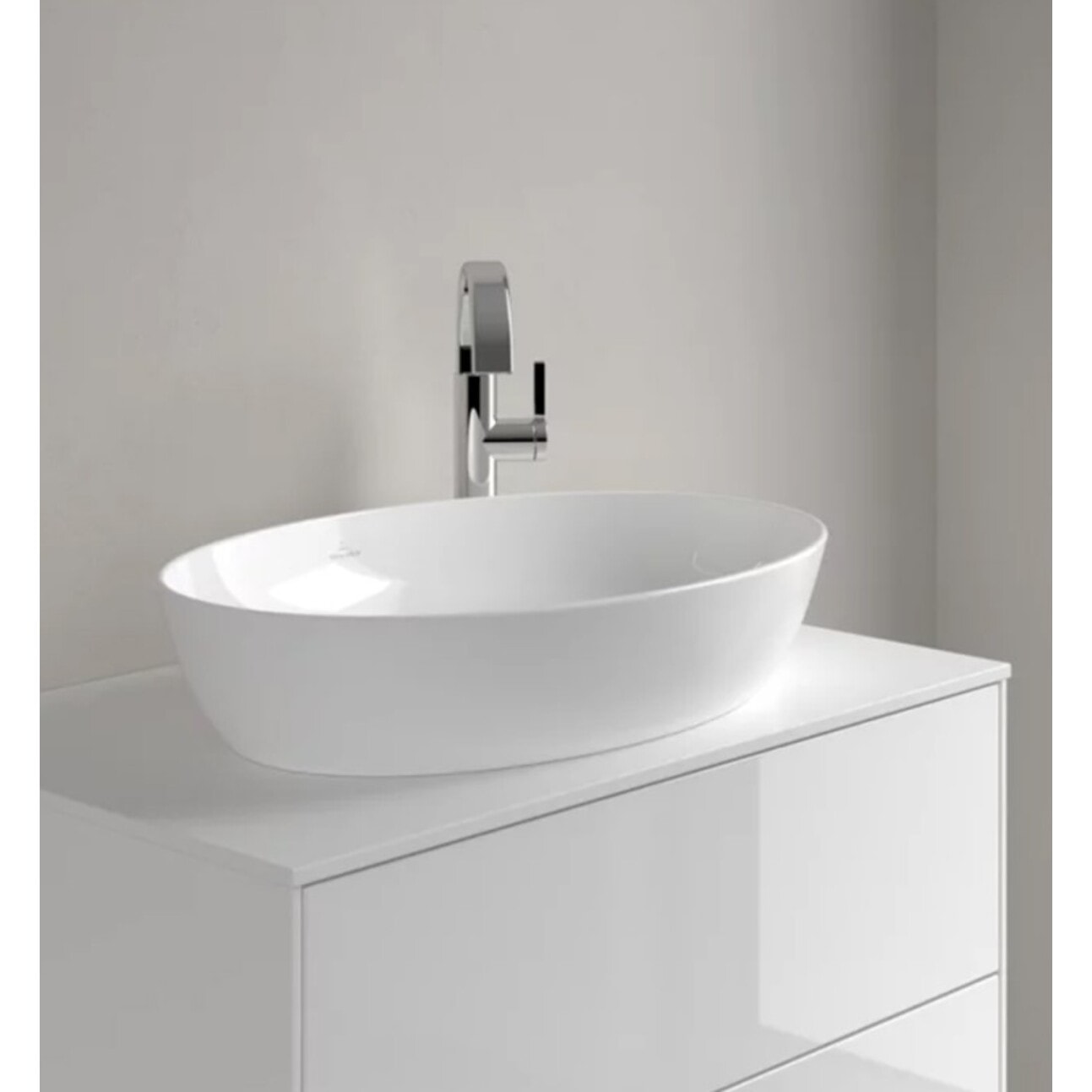 Vasque ovale à poser Artis Stone White CeramicPlus