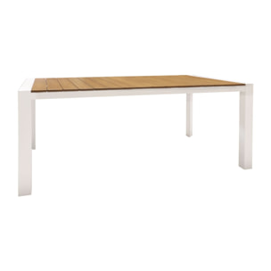 Table d'extérieure en polywood et aluminium blanc 180cm   BARI