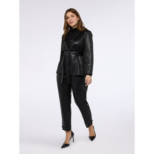 Fiorella Rubino - Blazer relajado en jersey lurex - Negro