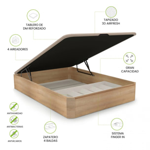 Canapé con zapatero 135x190 cm en roble Luxury Plus 3D Roble