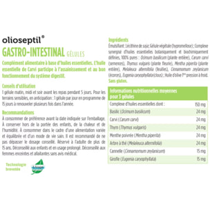 OLIOSEPTIL - Duo Gastro Protect - Gélules Gastro-Intestinal + Gouttes EPP Citrus - Aide à soutenir les défenses naturelles - Participe au bon fonctionnement du système digestif