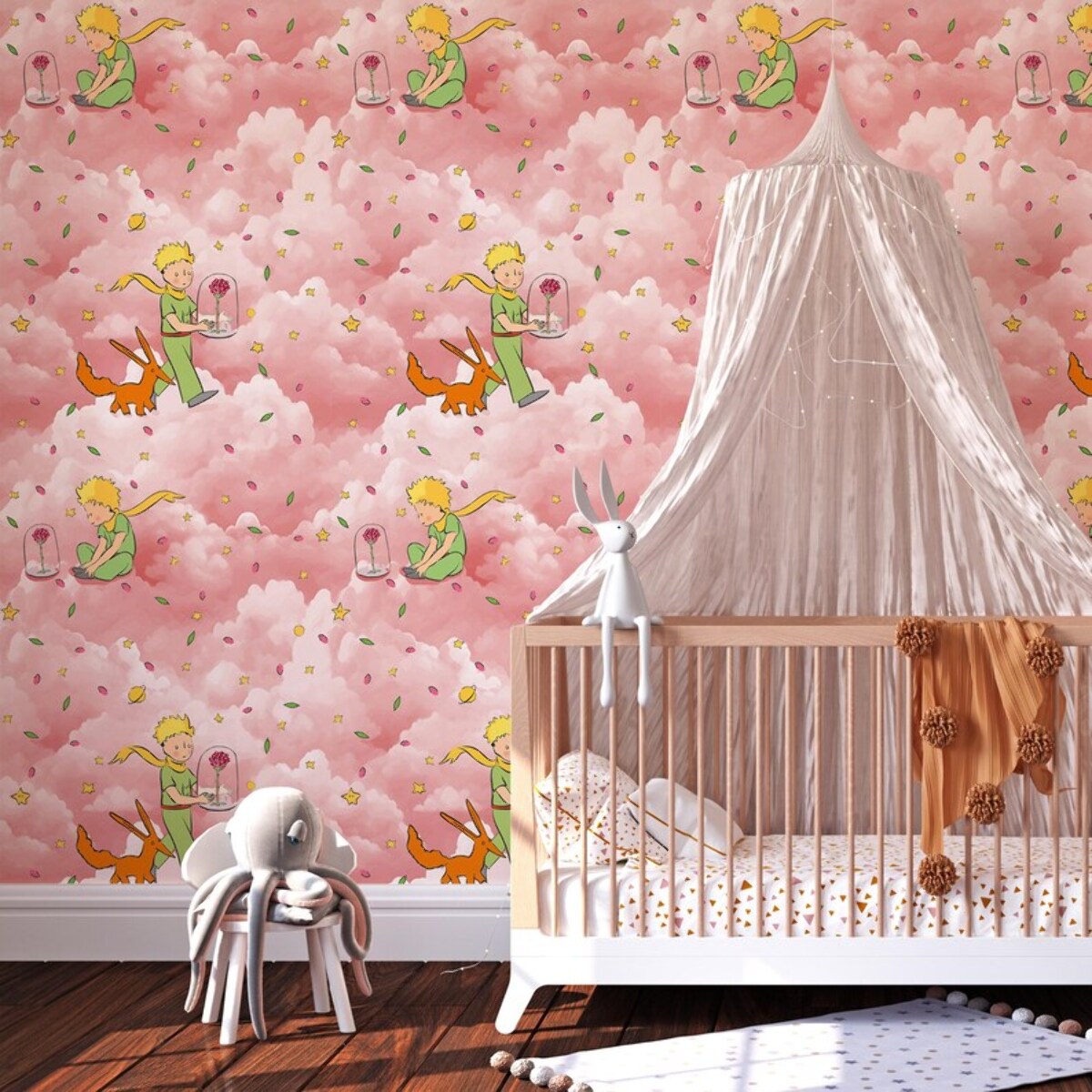 Carta da Parati Ufficiale Il Piccolo Principe Rosa Amore