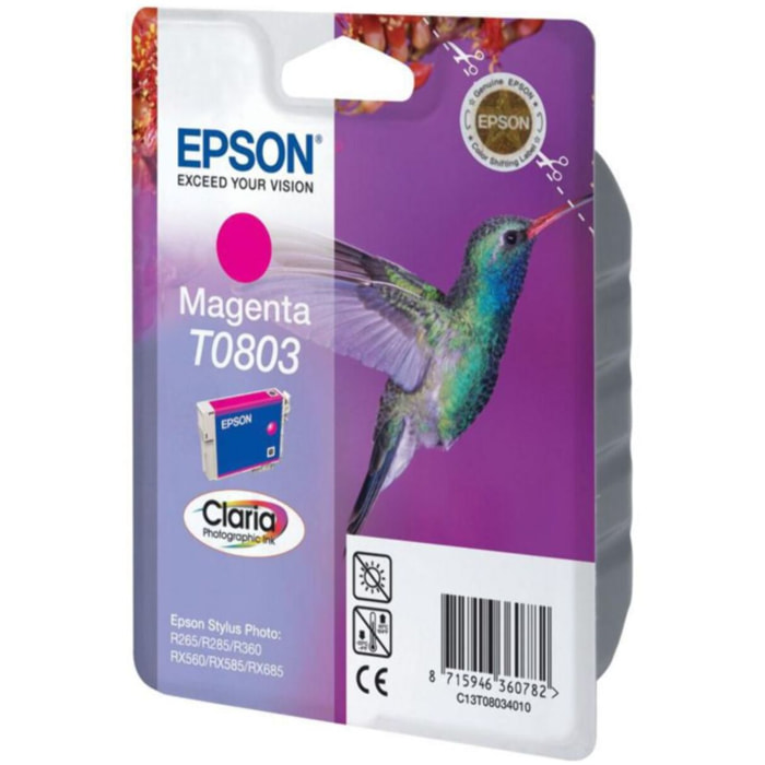 Cartouche d'encre EPSON Originale T0803 Magenta Série Colibri - C13T08034010
