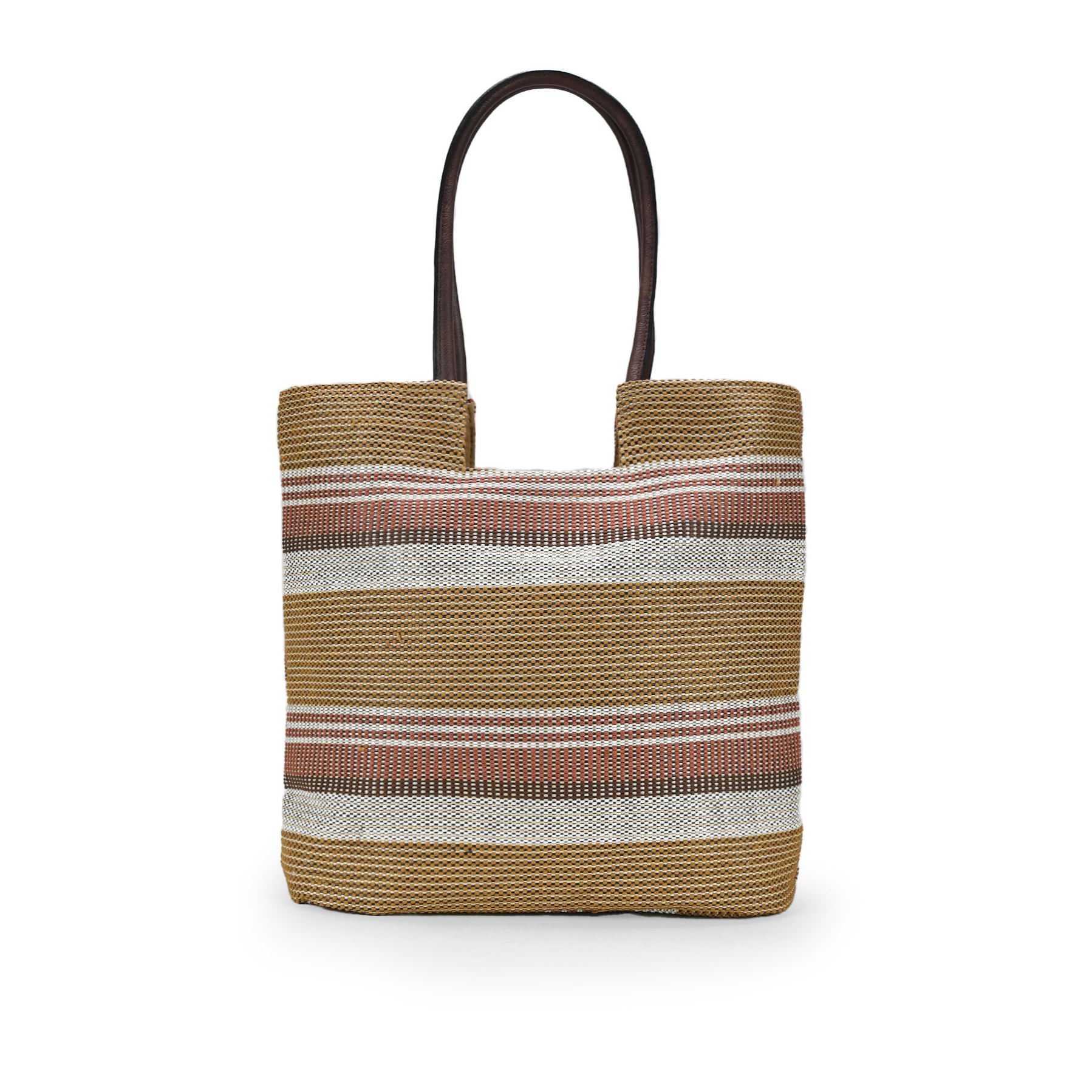 Bolso de playa con rayas multicolor en rafia