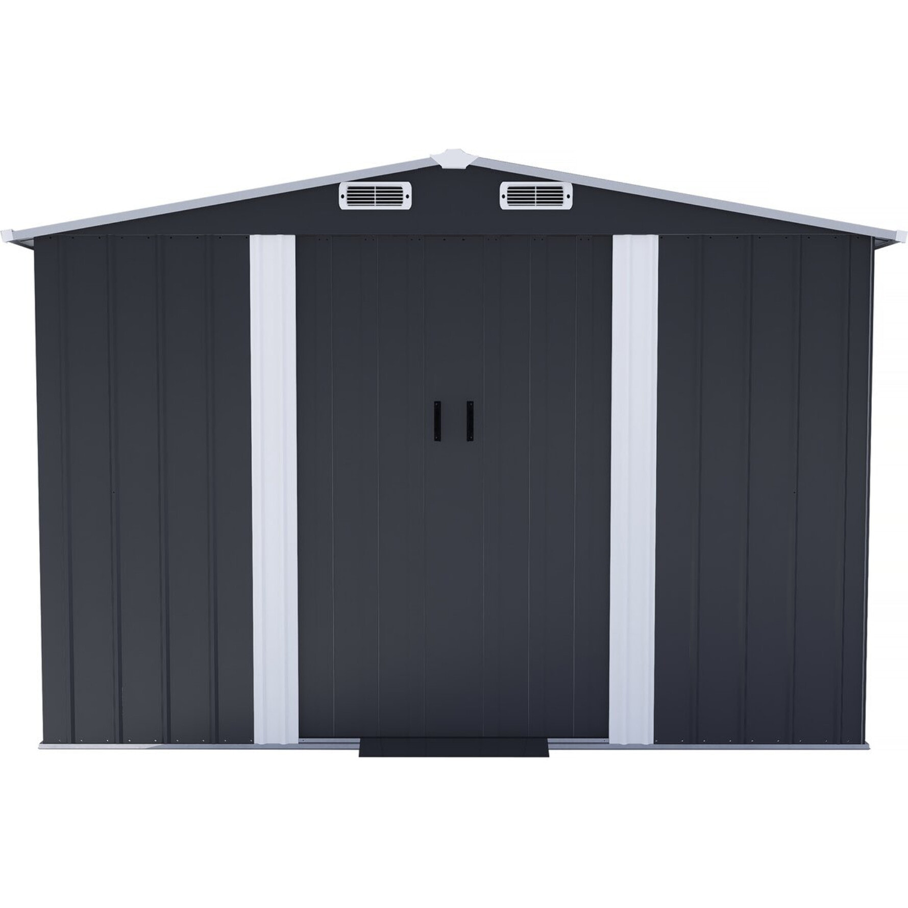 Abri de jardin métal avec porte coulissante "Boston" - 6,54 m² - Gris