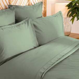 Drap-housse percale vert 160x200cm