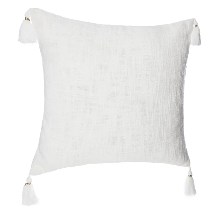 Housse de coussin "Slub" - coton - blanc - 40x40 cm