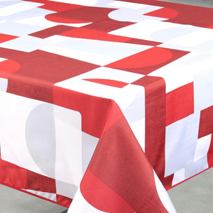 Nappe anti-tâche rectangulaire design géométrique - Rouge
